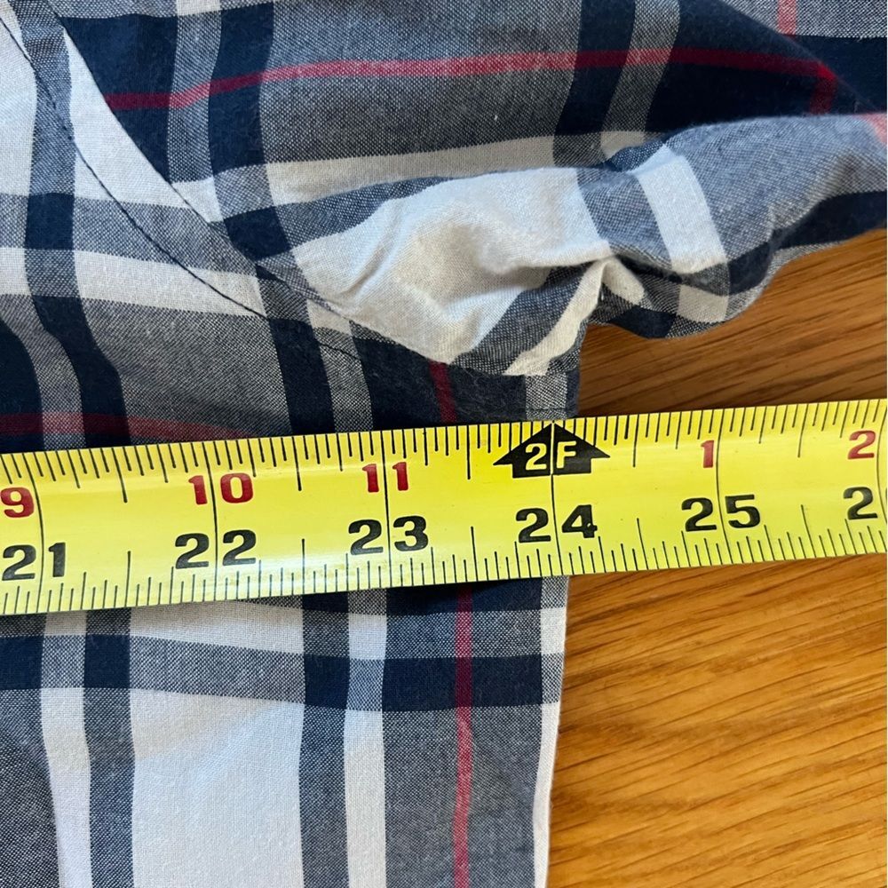 UNTUCKit Mens Shirt Long Sleeves Button Up Cotton Plaid Navy White Size XL - Picture 7 of 8
